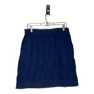Fresh Produce Linen Skirt Pull On Women’s Size Medium Blue Nautical Lagenlook